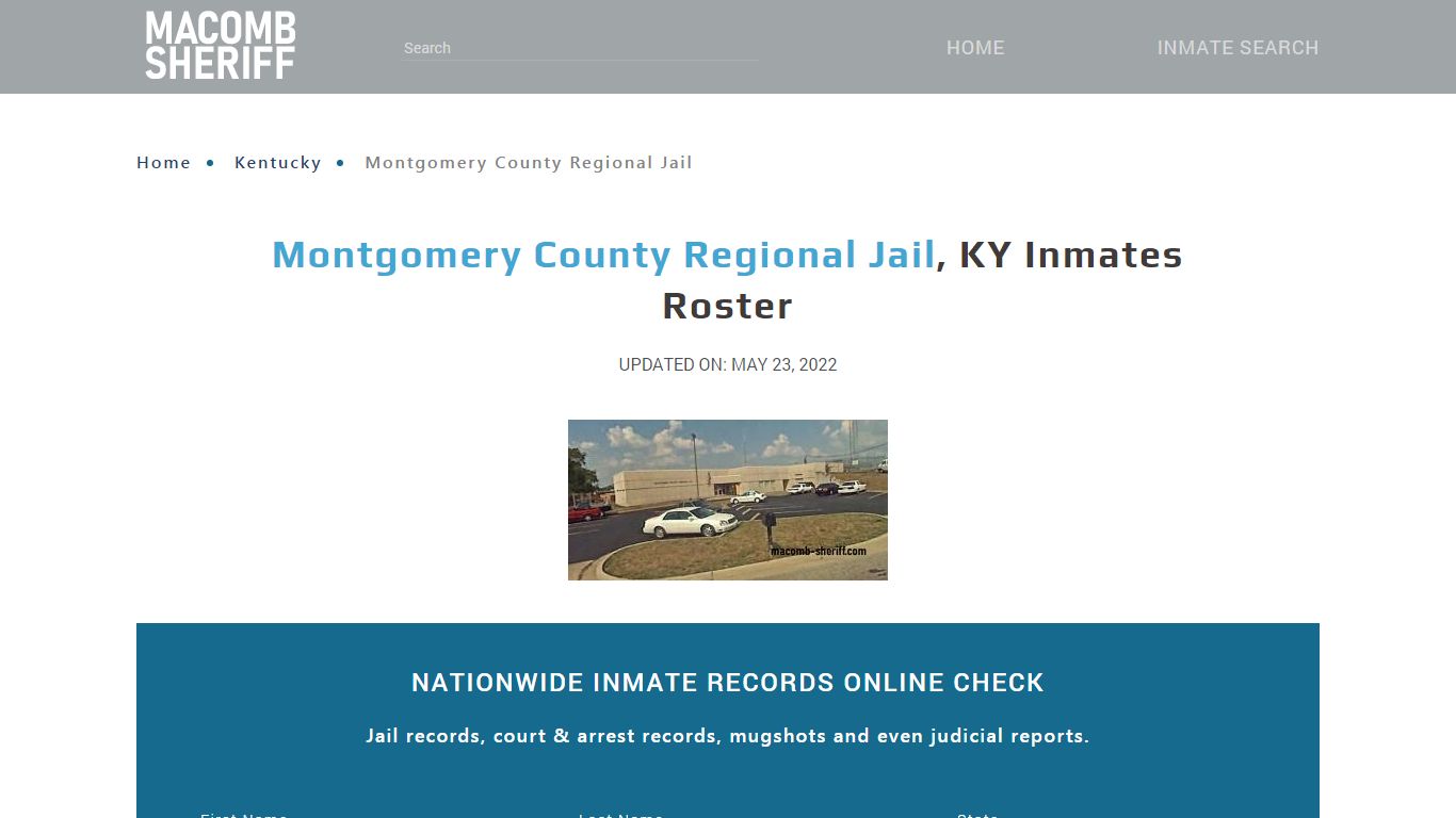 Montgomery County Regional Jail, KY Jail Roster, Name Search